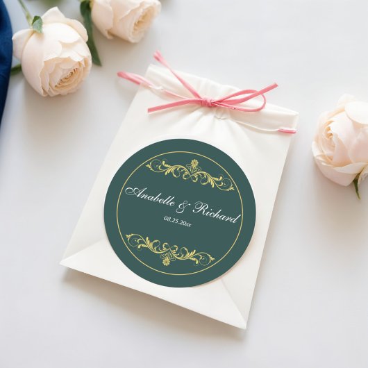 Elegant Viktorianisch Runder Aufkleber