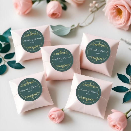 Elegant Viktorianisch Runder Aufkleber