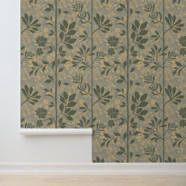 Elegant Vines of Botanic Poetry Earthy Silhouette Tapete
