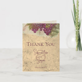 Elegant Vineyard Wedding Couples Personalized Dankeskarte
