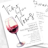 Elegant Vino Before Vows Bachelorette Weekend Einladung