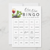 Elegant Vino Before Vows Brautparty Bingo Card Einladung (Vorderseite)