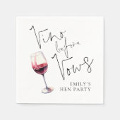 Elegant Vino Before Vows Hen Party Serviette (Vorderseite)