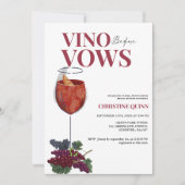 Elegant Vino vor dem Gelöbnis Brautparty Einladung (Vorderseite)