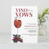 Elegant Vino vor dem Gelöbnis Brautparty Einladung (Stehend Vorderseite)