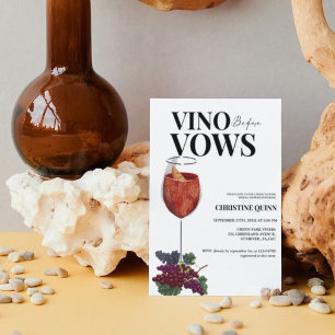 Elegant Vino vor dem Gelöbnis Brautparty Einladung