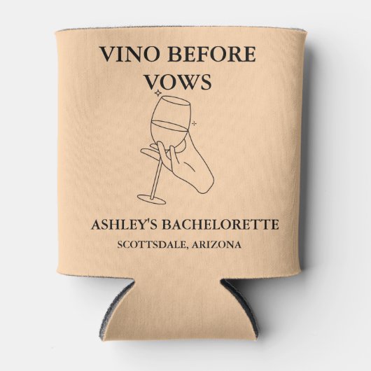 Elegant Vino vor dem Gelöbnis Junggeselinnen-Absch Dosenkühler (Vorderseite)