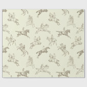 Elegant Vintag Beige Reittier Geschenkpapier (Flach)