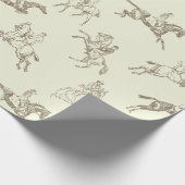 Elegant Vintag Beige Reittier Geschenkpapier (Ecke)