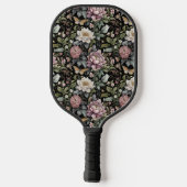 Elegant Vintag Black Floral Pickleball Schläger (Rückseite)