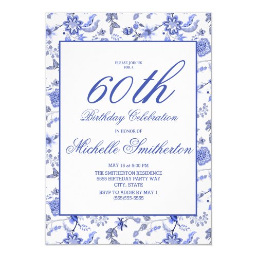 Blaue Einladungen Zum 60 Geburtstag Meine Einladungskarten De