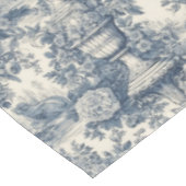 Elegant Vintag Blue Toile de jouy monogram Tischdecke (Schrägansicht)