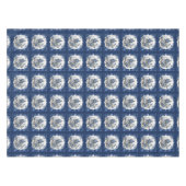 Elegant Vintag Blue Toile de jouy monogram Tischdecke (Vorderseite (Horizontal))