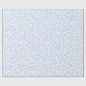 Elegant Vintag Blue Venezianisch Floral Botanical Geschenkpapier (Flach)