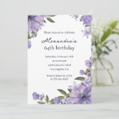 Elegant Vintag Boho Floral 64. Geburtstag Einladung (Stehend Vorderseite)