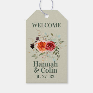 Elegant Vintag Boho Red Orange Gray Geschenkanhänger