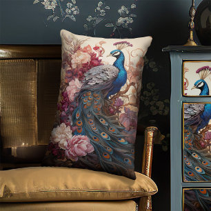 Elegant Vintag Boho Viktorianisch Decoupage Peacoc Lendenkissen