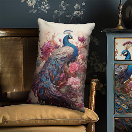 Elegant Vintag Boho Viktorianisch Decoupage Peacoc Lendenkissen