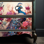 Elegant Vintag Boho Viktorianisch Decoupage Peacoc Seidenpapier