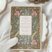 Elegant Vintag Botanical William Morris Wedding Einladung