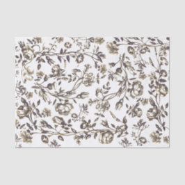 Elegant Vintag Chic Sepia Beige Floral Seidenpapier