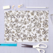 Elegant Vintag Chic Sepia Beige Floral Seidenpapier (Handwerk)