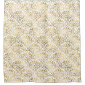 Elegant Vintag Damask Gold White Duschvorhang (Vorderseite)