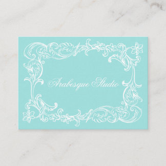 Elegant Vintag Damask Robin's Egg Blue und White Visitenkarte