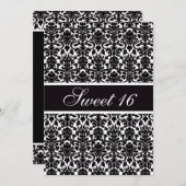 Elegant Vintag Damask Sweet 16 Party Einladung (Vorne/Hinten)