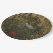 Elegant Vintag Dark Floral Pappteller (Schrägansicht)