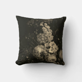 Elegant Vintag Dark Moody Beige Dutch Floral Kissen