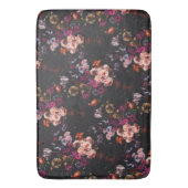 Elegant Vintag Dark Moody Burgundy Floral Badematte (Vorderseite Vertikal)