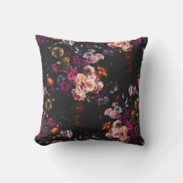 Elegant Vintag Dark Moody Burgundy Floral Kissen