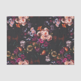 Elegant Vintag Dark Moody Burgundy Floral Seidenpapier