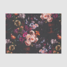 Elegant Vintag Dark Moody Burgundy Floral