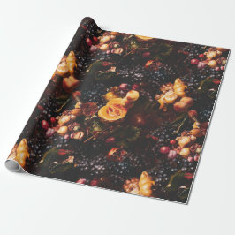 Elegant Vintag Dark Moody Dutch Art Fruit Geschenkpapier