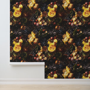 Elegant Vintag Dark Moody Dutch Art Fruit Tapete