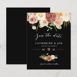 Elegant Vintag Earthy Floral Save the Date