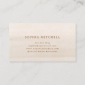 Elegant Vintag | Einfach minimal neutral Visitenkarte (Rückseite)