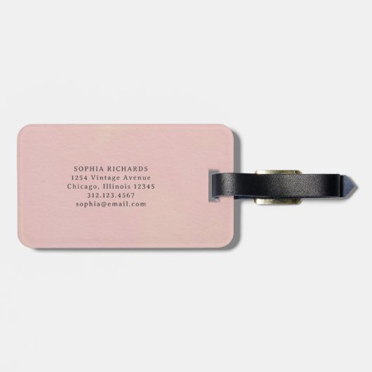 Elegant Vintag | Einfache Minimalblüte Gepäckanhänger (Rückseite horizontal)