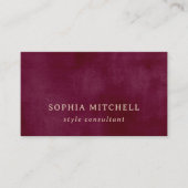 Elegant Vintag | Einfaches Minimal Burgundy Visitenkarte (Vorderseite)