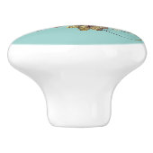 Elegant Vintag floral Aquamarin Keramikknauf (Seitenansicht)