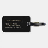 Elegant Vintag floral | Bold Moody Monogram Gepäckanhänger (Rückseite horizontal)