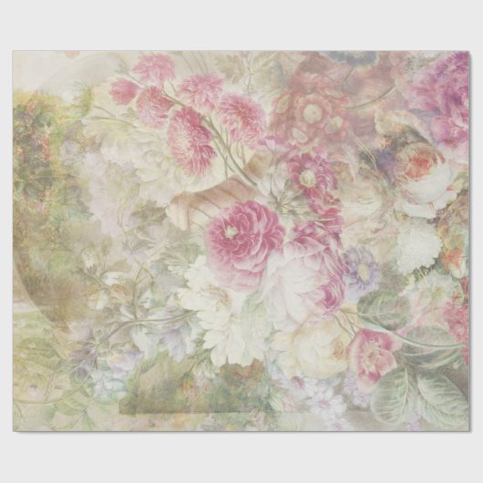 Elegant Vintag floral Geschenkpapier (Flach)