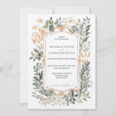 Elegant Vintag Floral Viktorianisch Filigree Einladung (Vorderseite)