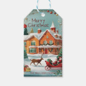 Elegant Vintag Frohe Weihnachten Geschenkanhänger (Vorderseite)