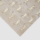 Elegant Vintag Galloping Pferde Beige Kraft Seidenpapier (Detail)