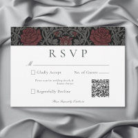 Elegant Vintag Gothic Moody Botanical Wedding QR