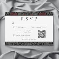 Elegant Vintag Gothic Moody Botanical Wedding QR