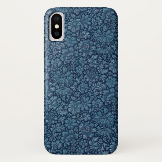 Elegant Vintag Indigo Blue Floral Case-Mate iPhone Hülle (Rückseite)
